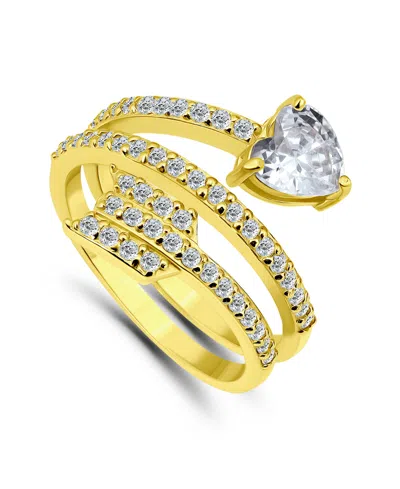 Macy's Cubic Zirconia Arrow Wrap Ring In Silver Plate In Gold