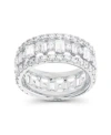 Macy's Cubic Zirconia Baguette And Round Eternity Ring In White