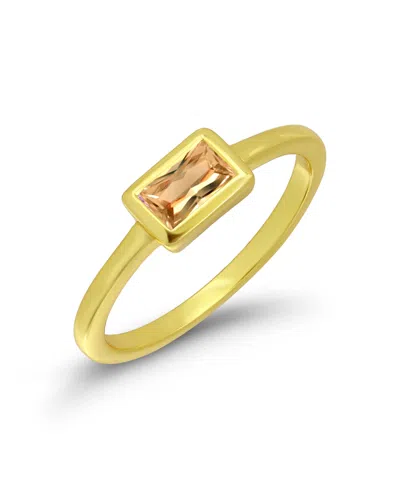 Macy's Cubic Zirconia Baguette Bezel Set Ring In Gold,orange