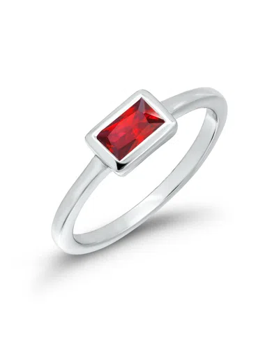 Macy's Cubic Zirconia Baguette Bezel-setting Ring In Silver