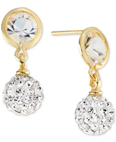 Macy's Cubic Zirconia Ball Drop Earrings In Sterling Silver (also Available In 14k Gold Over Sterling Silve