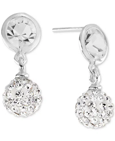 Macy's Cubic Zirconia Ball Drop Earrings In Sterling Silver (also Available In 14k Gold Over Sterling Silve