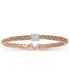 Macy's Cubic Zirconia Bangle Bracelet In 18" In Gold