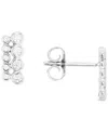 Macy's Cubic Zirconia Bar Stud Earrings In Sterling Silver Or 14k Gold Over Sterling Silver In Sterling Silver