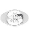 MACY'S CUBIC ZIRCONIA BEE HIGH-POLISHED OVAL-STYLE SIGNET RING