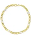 Macy's Cubic Zirconia Bezel Open Cable Link Chain Bracelet In Gold
