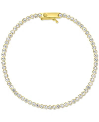 Macy's Cubic Zirconia Bezel-set Tennis Bracelet In 10k Gold
