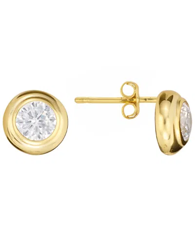 Macy's Cubic Zirconia Bezel Stud Earrings In Gold