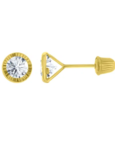 Macy's Cubic Zirconia Bezel Stud Earrings In Pattern