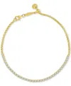 Macy's Cubic Zirconia Box Link Chain Bracelet In 10k Gold In Gold