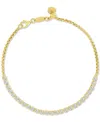 Macy's Cubic Zirconia Box Link Semi Tennis Bracelet In 10k Gold In Gold
