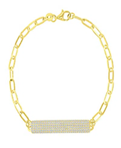 Macy's Cubic Zirconia Bracelet In 14k Yellow Gold Over Sterling Silver
