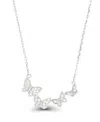 Macy's Cubic Zirconia Butterflies Necklace (1/3 Ct. T.w.) In Sterling Silver In Sterling Silver