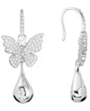 Macy's Cubic Zirconia Butterfly Drop Earrings (0.93 Ct. T.w.) In Sterling Silver (also In 14k Gold Over Ste In Gray