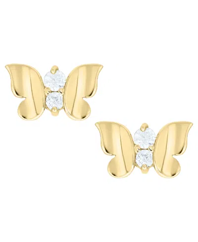 Macy's Cubic Zirconia Butterfly Earrings In 14k Gold