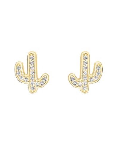 Macy's Cubic Zirconia Cacus Stud Earrings In Gold