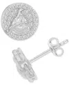 Macy's Cubic Zirconia Circle Cluster Disc Stud Earrings In Sterling Silver