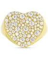 MACY'S CUBIC ZIRCONIA CLUSTER HEART RING IN 14K GOLD-PLATED STERLING SILVER