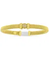 Macy's Cubic Zirconia Cluster Tubogas Cuff Bracelet In Gold