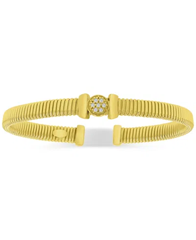 Macy's Cubic Zirconia Cluster Tubogas Cuff Bracelet In Gold