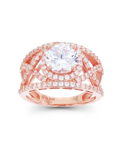 Macy's Cubic Zirconia Criss Cross Ring In Pink