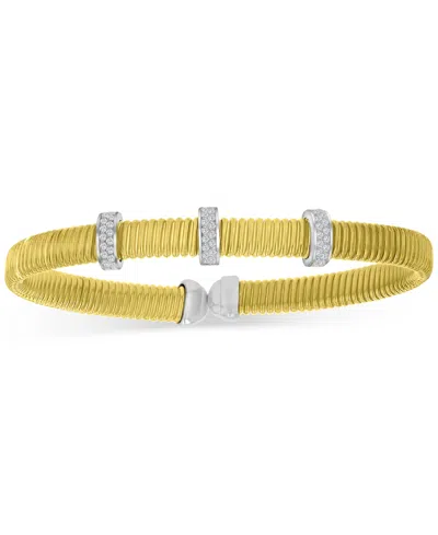 Macy's Cubic Zirconia Cuff Bracelet In 14k Gold-plated Sterling Silver
