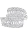 Macy's Cubic Zirconia Curving Multi Row Ring In 14k Gold Over Sterling Silver In Silver