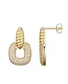 Macy's Cubic Zirconia Cushion Design Dangle Earrings In Gold