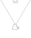 Macy's Cubic Zirconia Double Heart Pendant Necklace In Sterling Silver, 18" (also Available In 14k Gold And In Silver
