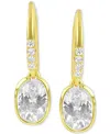 Macy's Cubic Zirconia Drop Earrings In 14k Gold-plated Sterling Silver In Gold