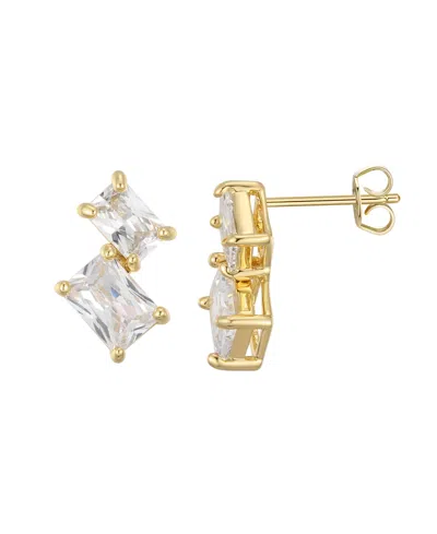 Macy's Cubic Zirconia Emerald-cut Earrings In Gold