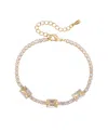 Macy's Cubic Zirconia Emerald Cut Laydown Bracelet In Gold
