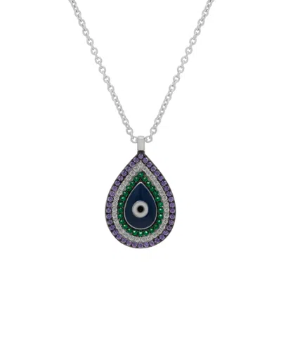 Macy's Cubic Zirconia Evil Eye Pear In Silver