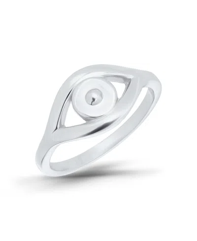 Macy's Cubic Zirconia Evil Eye Pinky Open Ring In Silver