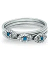 Macy's Cubic Zirconia Evil Eye Trio 18k Gold Plate & Silver Plate Stack Ring, Set Of 3 Rings In Silver