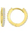 Macy's Cubic Zirconia Extra Small Hoop Earrings In 14k Gold, 0.39" In Gold