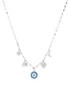 Macy's Cubic Zirconia Eye Luck Charm Pendant Necklace (0.856 Ct. T.w.) In Sterling Silver (also In 14k Gold In Silver