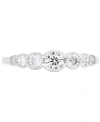 Macy's Cubic Zirconia Graduated Bezel-set Cubic Zirconia Ring In Sterling Silver In Silver
