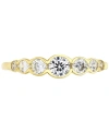 Macy's Cubic Zirconia Graduated Bezel-set Cubic Zirconia Ring In Sterling Silver In Gold