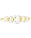 Macy's Cubic Zirconia Graduated Statement Ring In 14k Gold-plated Sterling Silver In Gold Over Sterling Silver