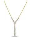 Macy's Cubic Zirconia Graduated Y Adjustable Necklace (6.5 Ct. T.w.) In 18k Sterling Silver Or Sterling Sil In Gold Over Silver