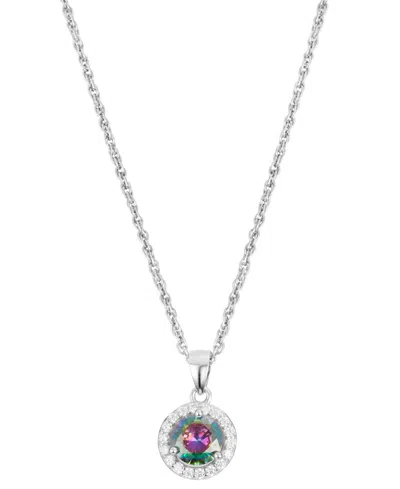 Macy's Cubic Zirconia Halo Pendant Necklace In Metallic