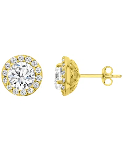 Macy's Cubic Zirconia Halo Stud Earrings In Neutral