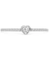 Macy's Cubic Zirconia Heart Accent Ring (1/2 Ct. T.w.) In Sterling Silver In Silver