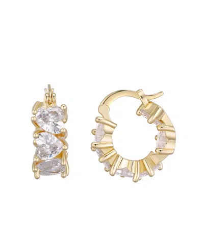 Macy's Cubic Zirconia Heart Hoop Earrings In Gold
