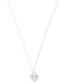Macy's Cubic Zirconia Heart Key Pendant Necklace In (0.10 Ct. T.w.) In Sterling Silver (also In 14k Gold Ov In Silver