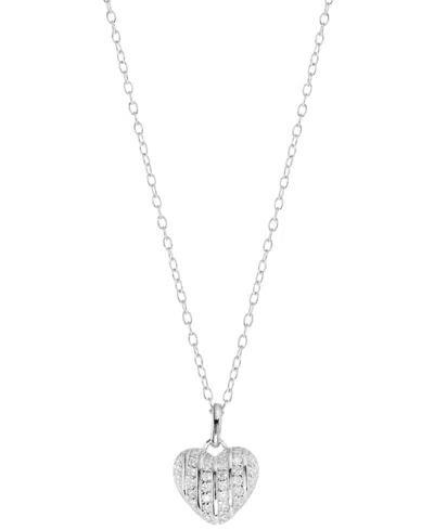 Macy's Cubic Zirconia Heart Pendant Necklace (1/3 Ct. T.w.) In Sterling Silver (also Available In 14k Gold