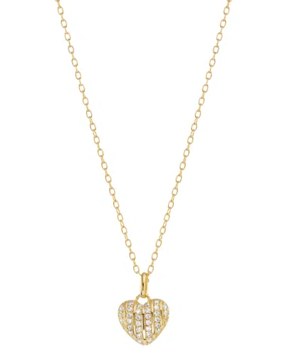 Macy's Cubic Zirconia Heart Pendant Necklace (1/3 Ct. T.w.) In Sterling Silver (also Available In 14k Gold