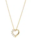 Macy's Cubic Zirconia Heart Pendant Necklace (1/3 Ct. T.w.) In Sterling Silver In Gold