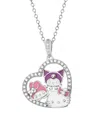 Macy's Cubic Zirconia Hello Kitty Friends Pendant Necklace In Sterling Silver In Multi